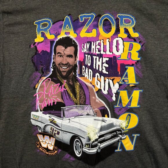 Razor Ramon Say Hello to the Bad Guy WWE Legends T-Shirt L - Picture 2 of 4